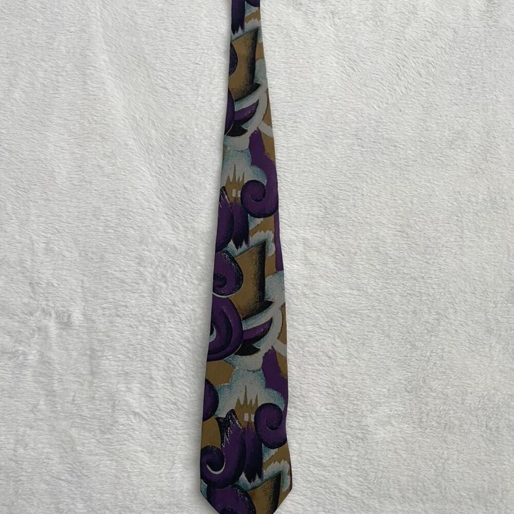 Valentino Pure Silk Tie Men's Italy Corporate Workwear Corpcore Pattern Vintage